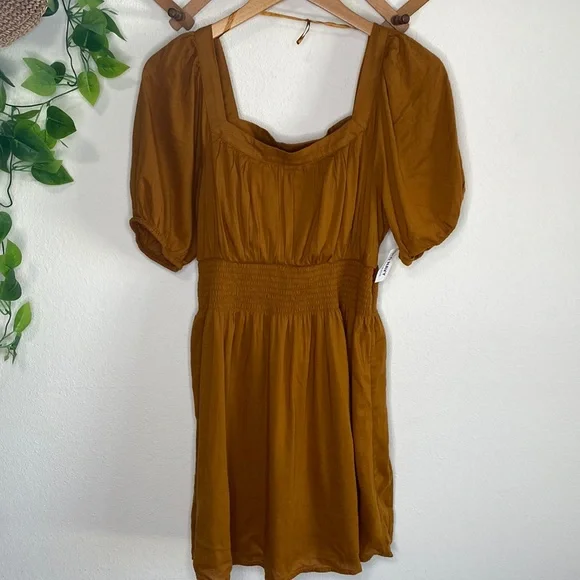 old navy brown ruffle dress Satin Ruffle Mini Dress